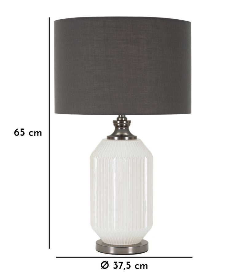 Veioză Mauro Ferretti Brighty, Alb/Gri, Ø38 cm