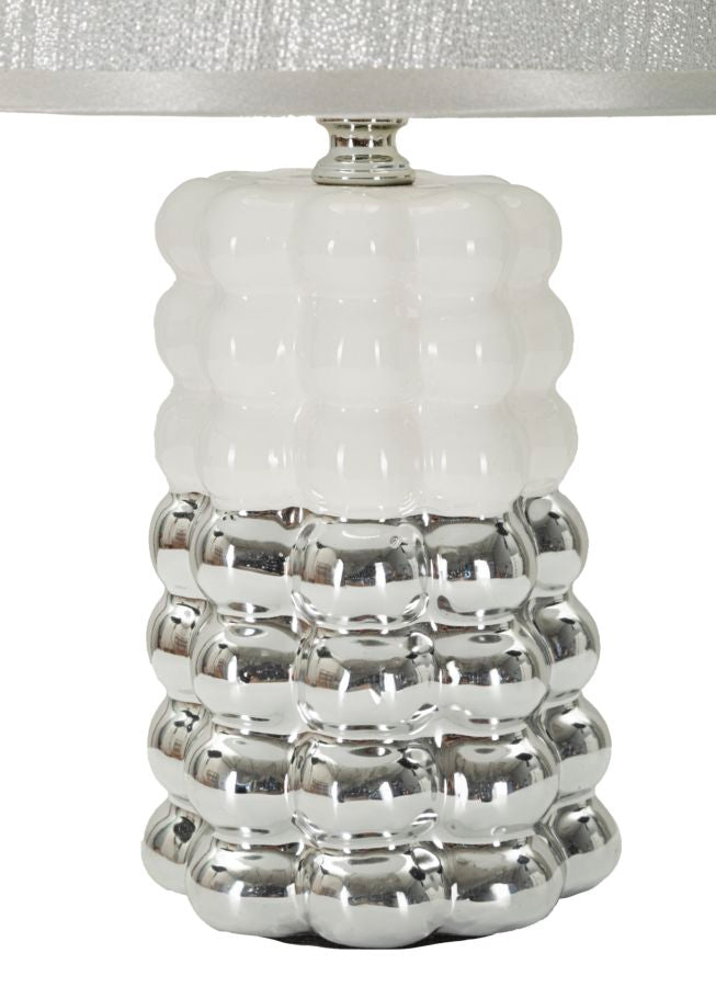 Veioză Mauro Ferretti Lace, Alb/Argintiu, Ø23 cm