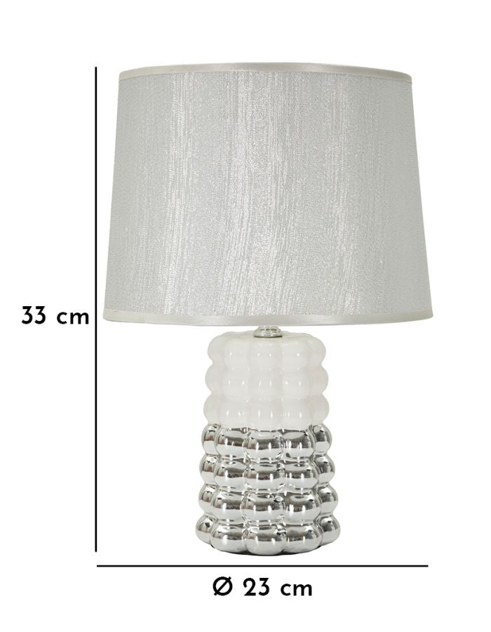 Veioză Mauro Ferretti Lace, Alb/Argintiu, Ø23 cm