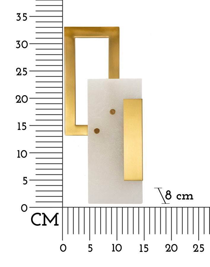 Aplică Mauro Ferretti Cube, Auriu, 15x33 cm