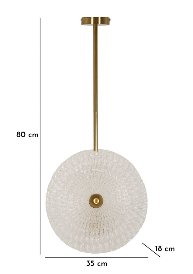 Plafonieră Mauro Ferretti, Auriu/Alb, 35x80 cm