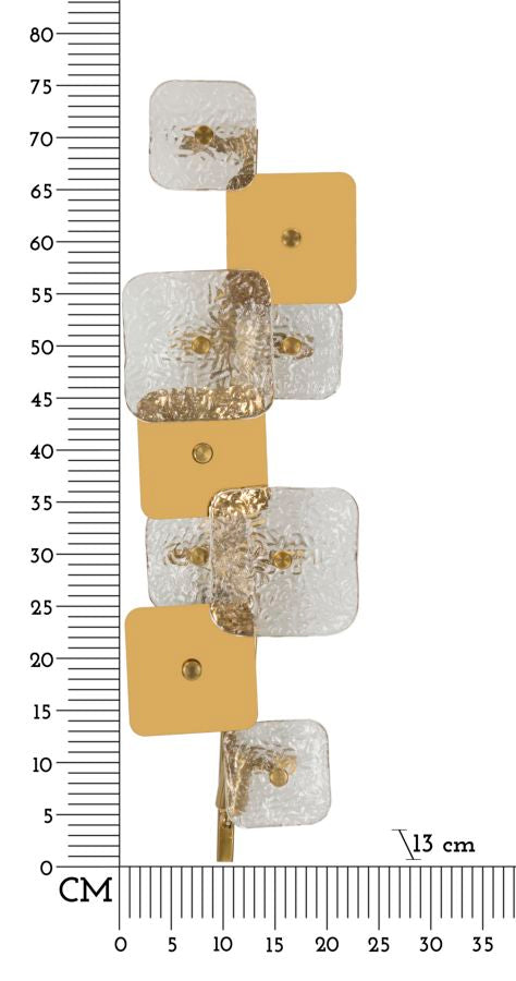 Aplică Mauro Ferretti Y, Auriu/Natural, 24x76 cm