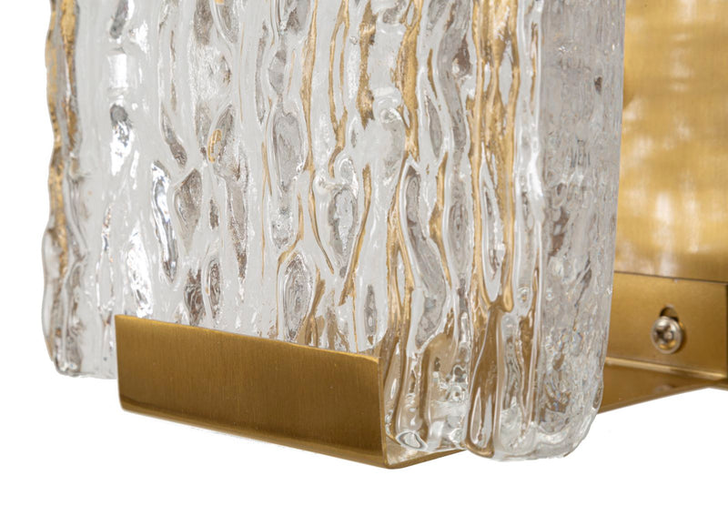 Aplică Mauro Ferretti Oblin, Auriu/Natural, 36x10 cm
