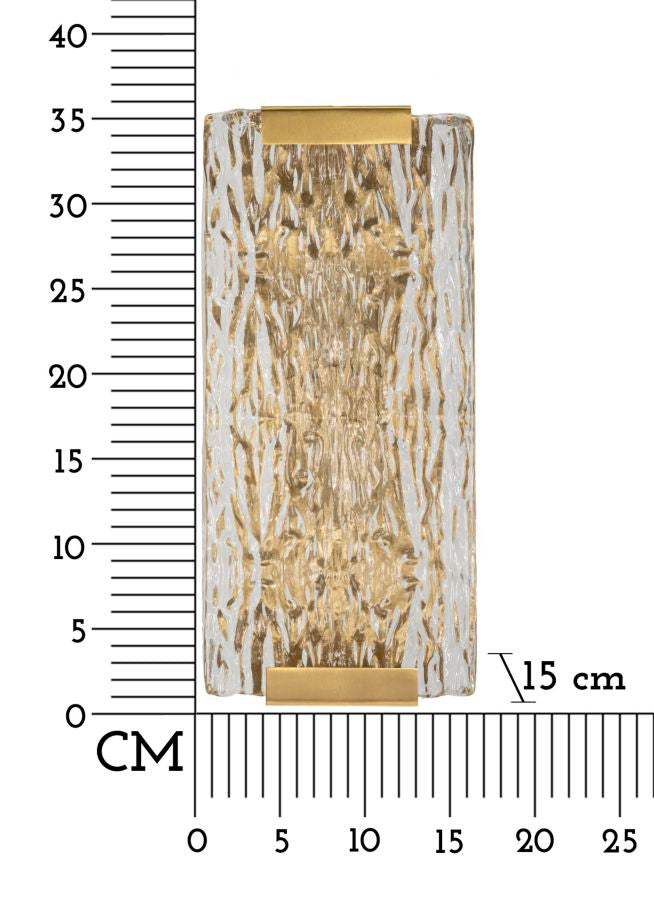 Aplică Mauro Ferretti Oblin, Auriu/Natural, 36x10 cm