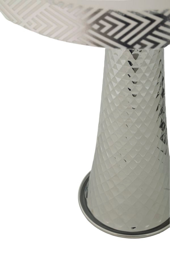 Veioză Mauro Ferretti Turn, Argintiu/Alb, 30x54 cm