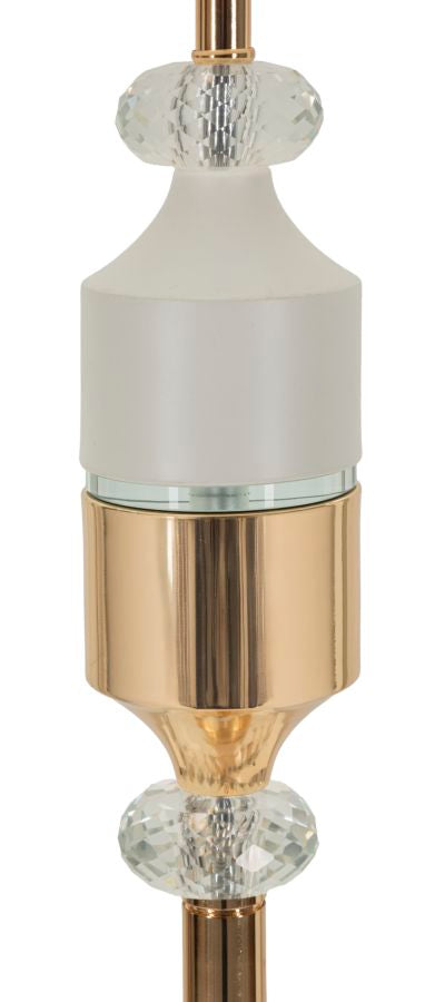 Lampadar Mauro Ferretti Gipsy, Auriu/Alb, Ø40 cm
