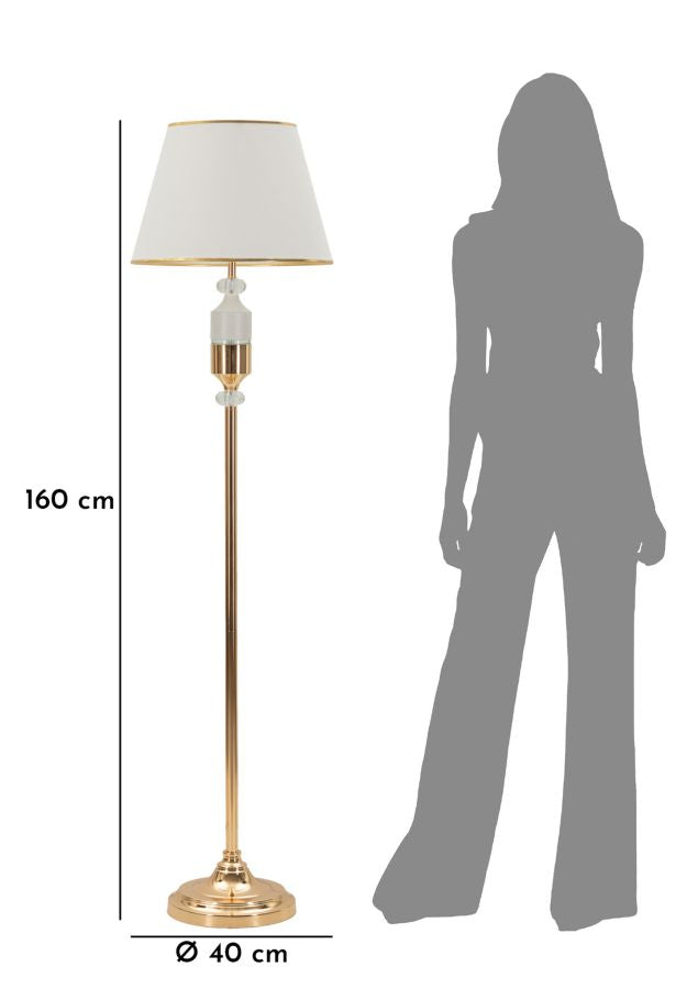 Lampadar Mauro Ferretti Gipsy, Auriu/Alb, Ø40 cm