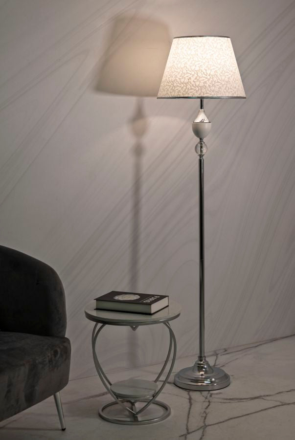 Lampadar Mauro Ferretti Kody, Argintiu/Alb, Ø40 cm