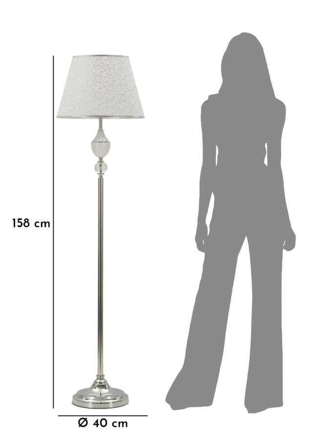 Lampadar Mauro Ferretti Kody, Argintiu/Alb, Ø40 cm