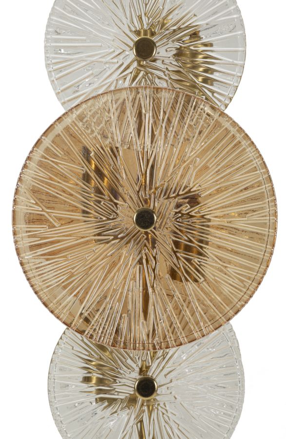 Veioză Mauro Ferretti Osaka, Auriu/Maro/Trasparent, 20x66 cm