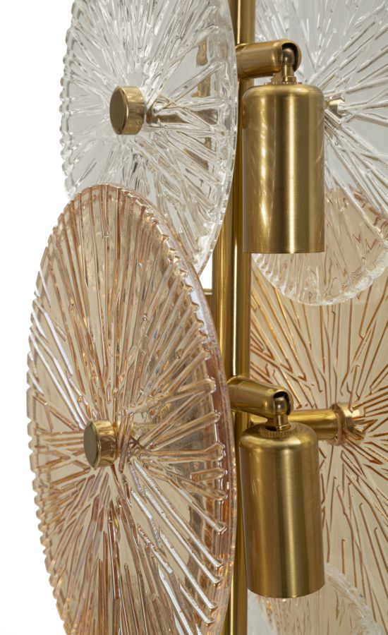 Veioză Mauro Ferretti Osaka, Auriu/Maro/Trasparent, 20x66 cm