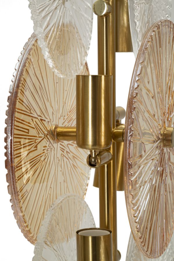 Veioză Mauro Ferretti Osaka, Auriu/Maro/Trasparent, 20x66 cm