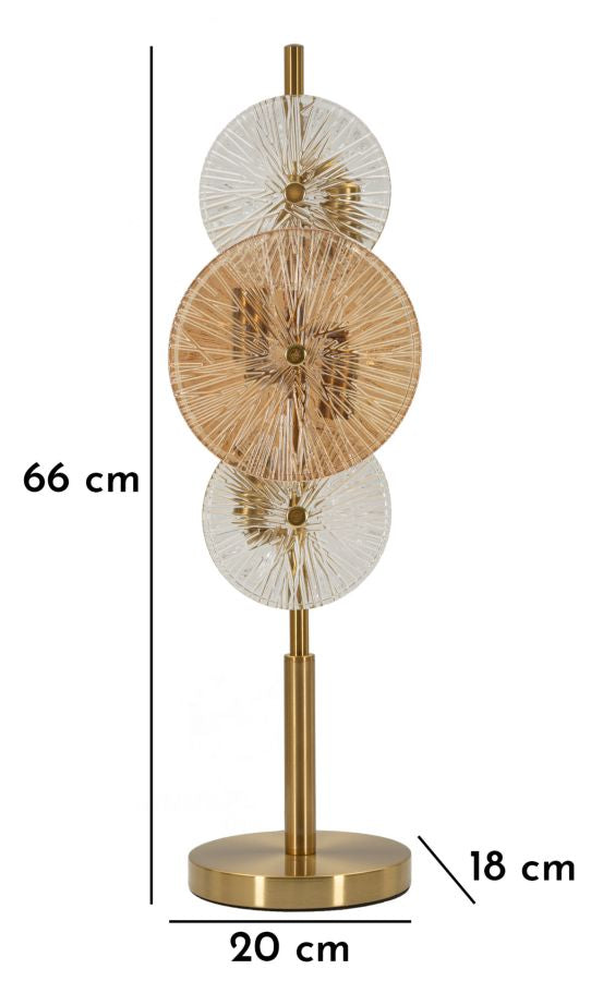 Veioză Mauro Ferretti Osaka, Auriu/Maro/Trasparent, 20x66 cm