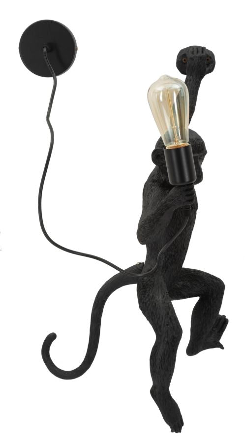 Aplică Mauro Ferretti Maimuță, Negru/Auriu, 32x64 cm