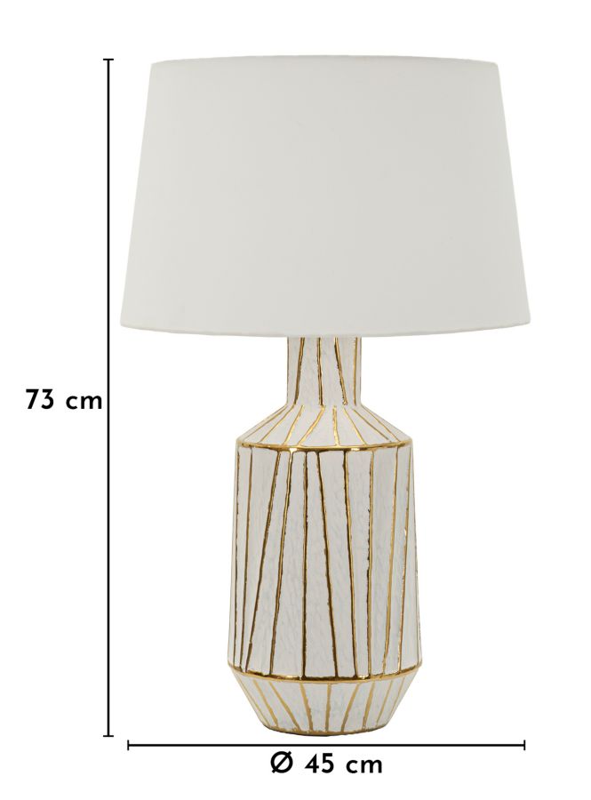 Veioză Mauro Ferretti Tangeri, Alb/Auriu, Ø45 cm