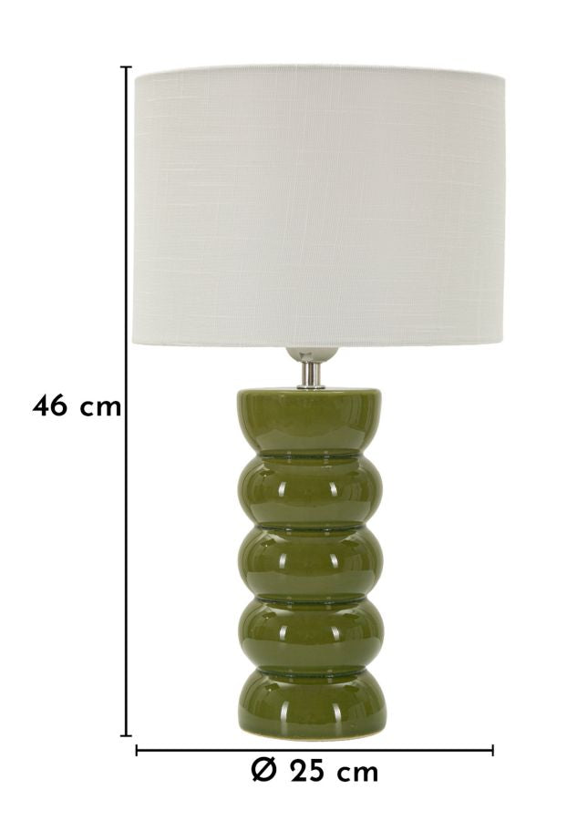 Veioză Mauro Ferretti Torr, Verde/Alb, Ø25 cm