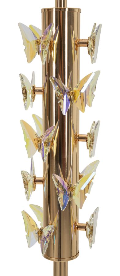 Lampadar Mauro Ferretti Fluture, Auriu/Alb, Ø45 cm