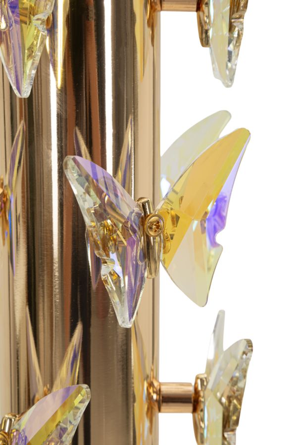 Lampadar Mauro Ferretti Fluture, Auriu/Alb, Ø45 cm