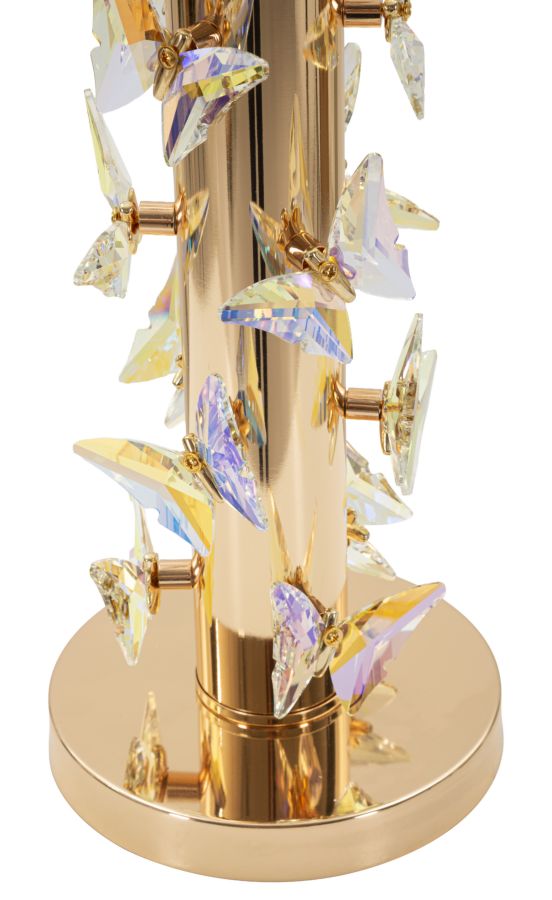 Veioză Mauro Ferretti Fluture, Auriu/Alb, Ø35 cm