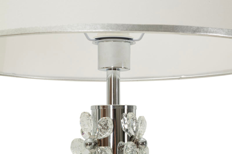 Lampadar Mauro Ferretti Floare, Argintiu/Alb, Ø45 cm