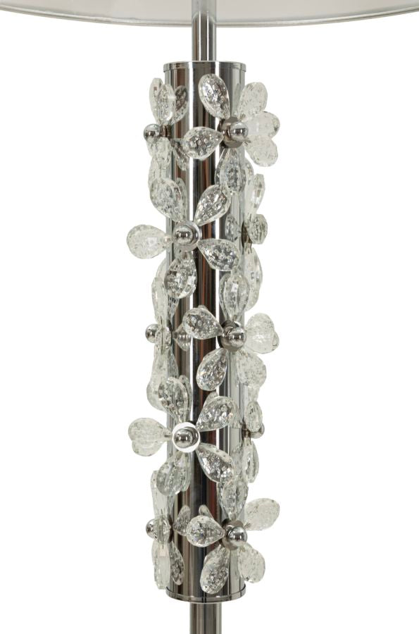 Lampadar Mauro Ferretti Floare, Argintiu/Alb, Ø45 cm