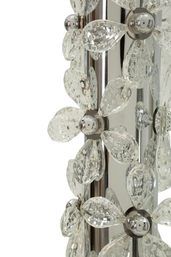 Lampadar Mauro Ferretti Floare, Argintiu/Alb, Ø45 cm