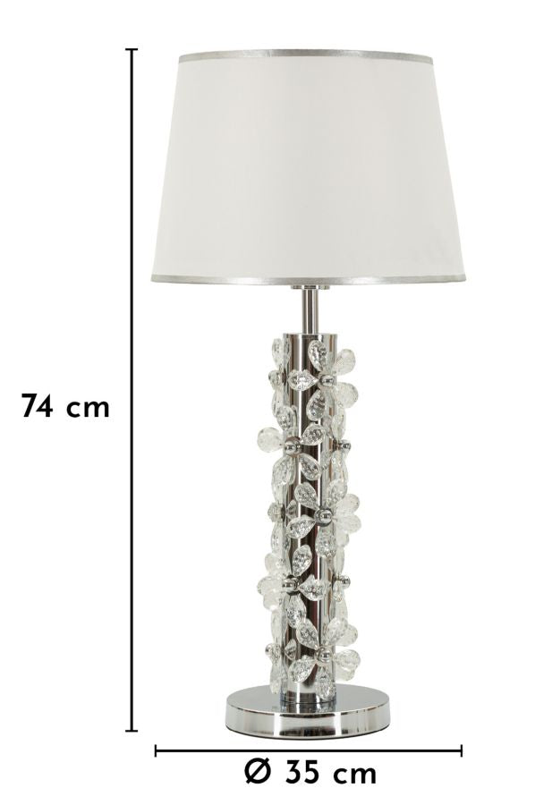 Veioză Mauro Ferretti Floare, Argintiu/Alb, Ø35 cm