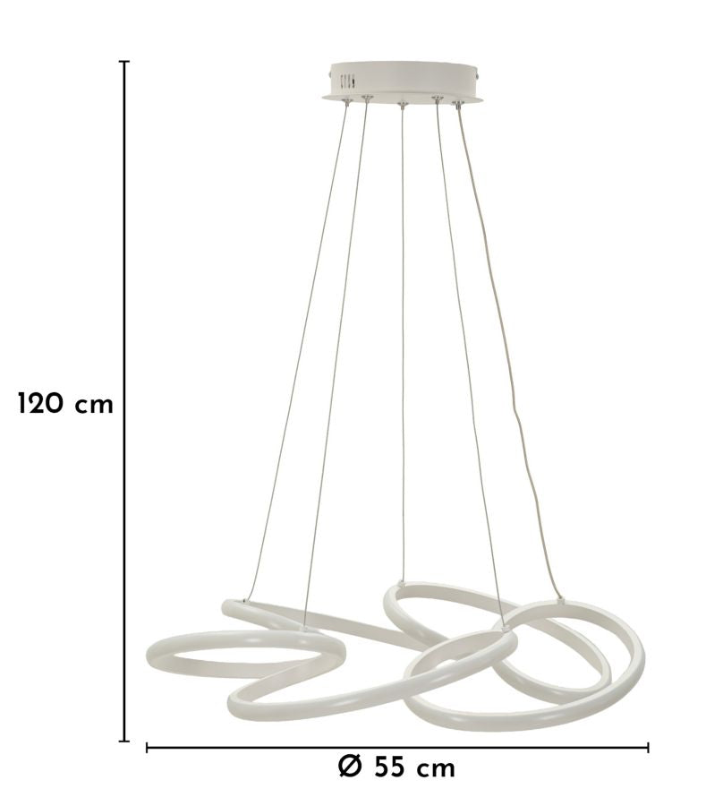 Plafonieră Mauro Ferretti Glovy LED, Alb, Ø55 cm