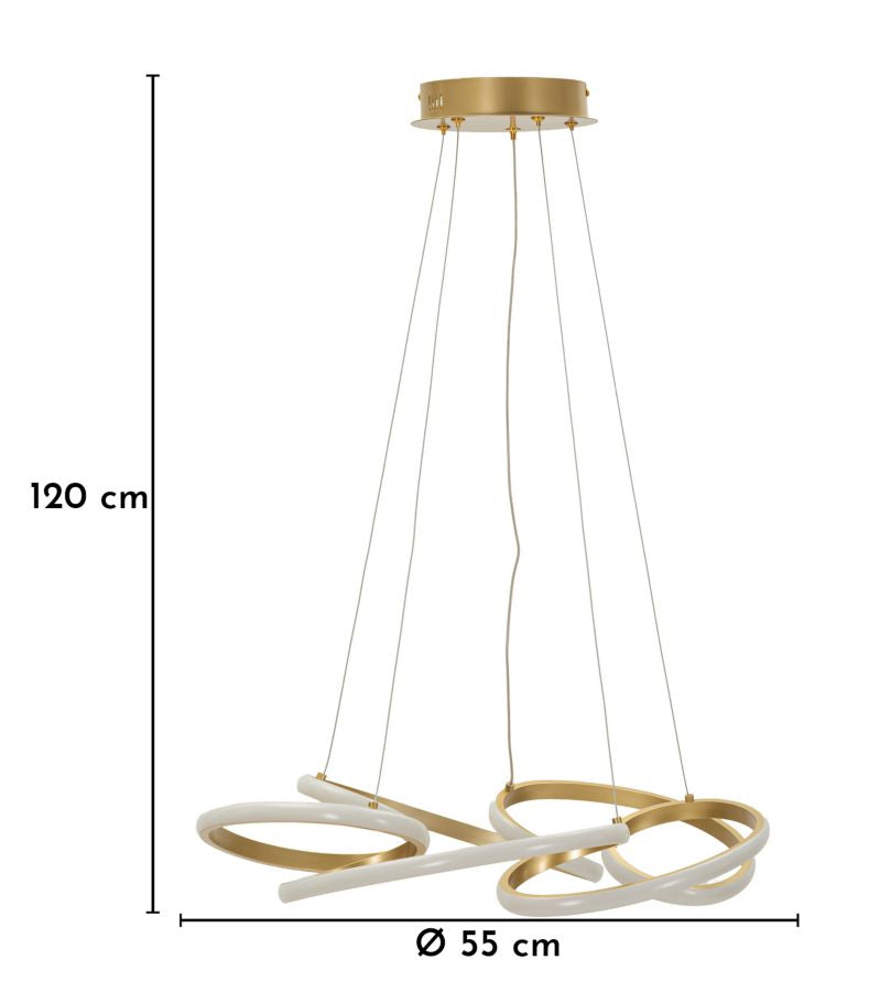 Plafonieră Mauro Ferretti Glovy LED, Auriu/Alb, Ø55 cm