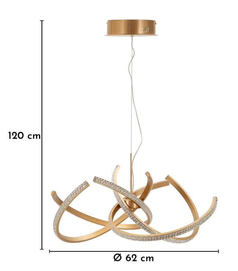 Plafonieră Mauro Ferretti Celtic LED, Auriu/Alb, Ø62 cm