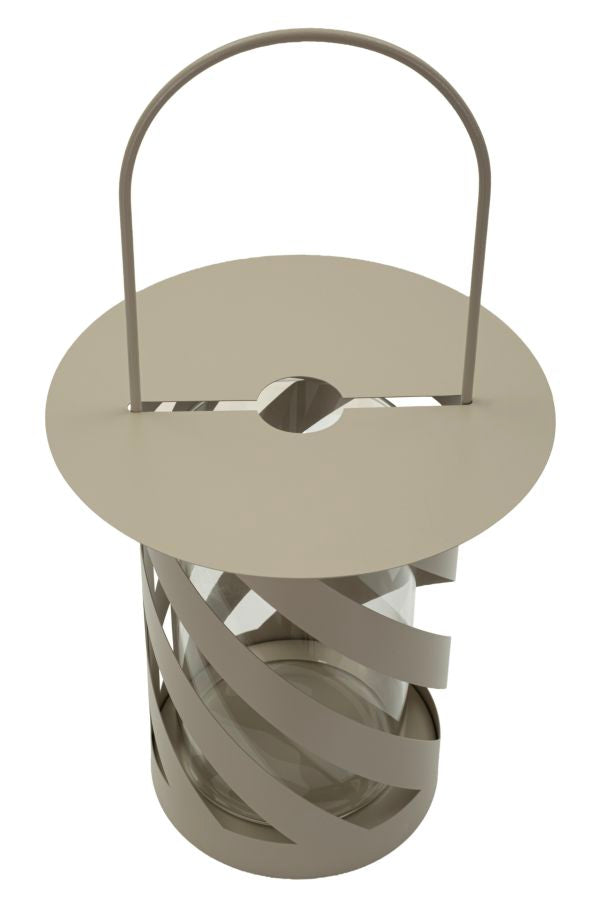 Felinar Mauro Ferretti Twist Saturn, Gri Porumbel, Ø23 cm