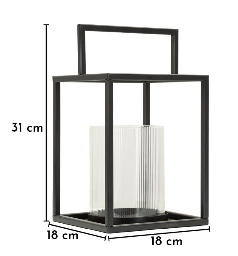 Felinar Mauro Ferretti Simply Open, Negru, Ø18 cm