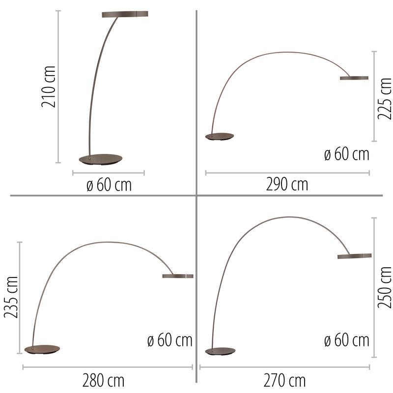 Lampadar Paul Neuhaus PURE CLIPSE-BOW 2xLED Bronz Metalic
