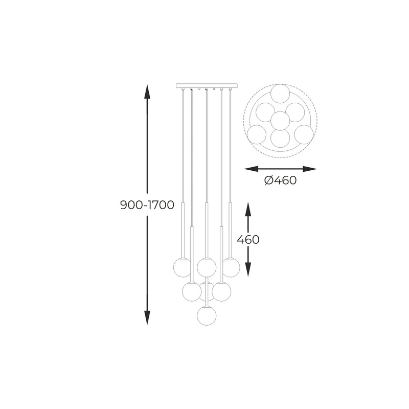 Lustra Zuma Line ARCTURUS 7xG9 LED Auriu