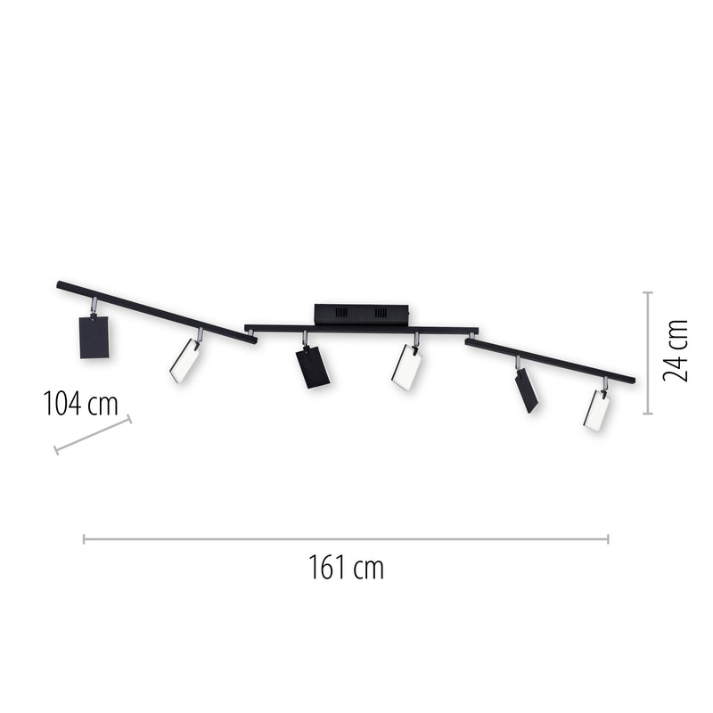 Plafoniera Paul Neuhaus PURE-MIRA 6xLED Negru