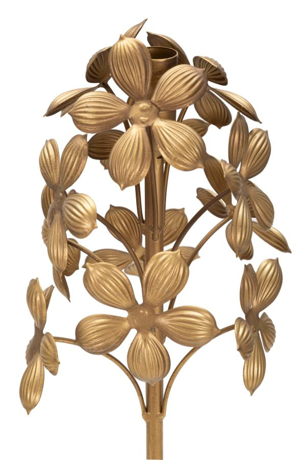 Suport Lumânări Mauro Ferretti Flowy, Auriu, Ø17 cm, L:17cm