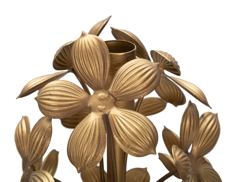 Suport Lumânări Mauro Ferretti Flowy, Auriu, Ø17 cm, L:17cm