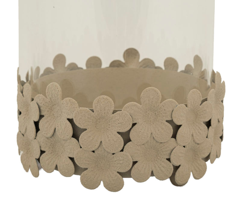 Suport Lumânări Mauro Ferretti Dune C/Vetro, Crem, Ø14 cm