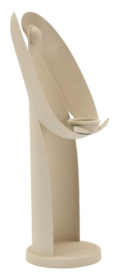 Suport Lumânări Mauro Ferretti Angel Dune, Crem, 13x38 cm
