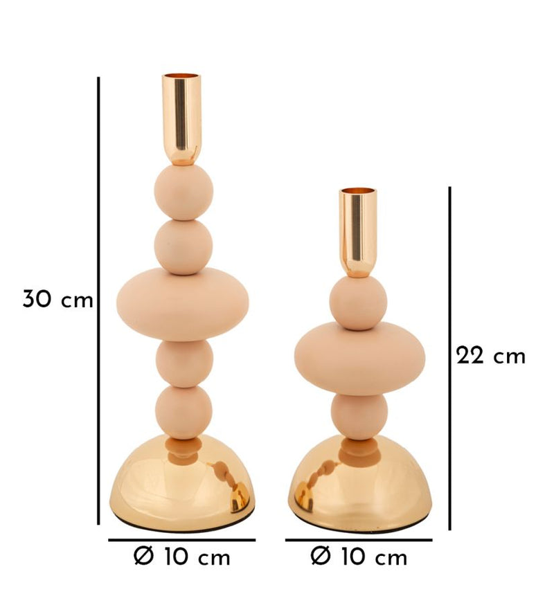 Suport Lumânări Mauro Ferretti Galaxy, Roz/Auriu, Ø10 cm
