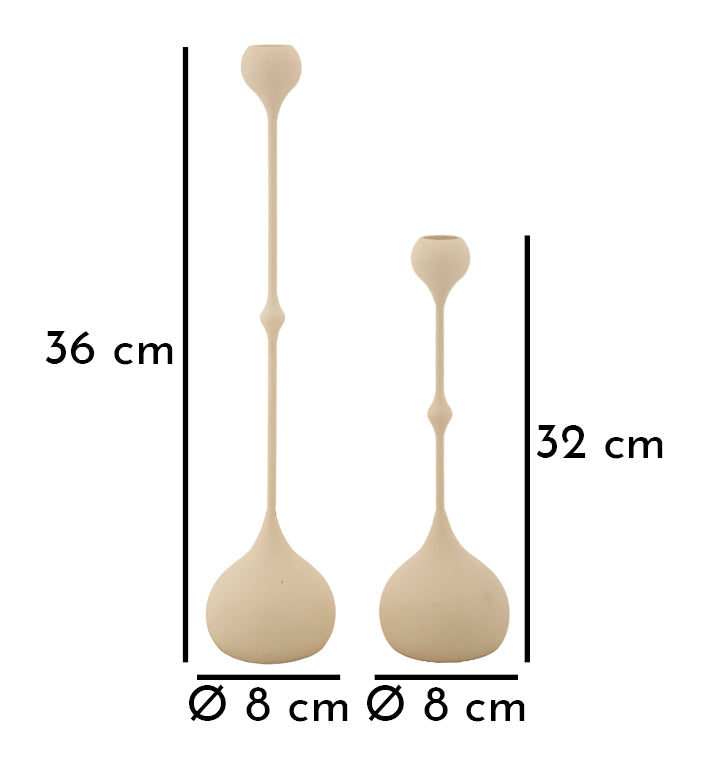 Suport Lumânări Mauro Ferretti Slimmy, Crem/Auriu, Ø8 cm