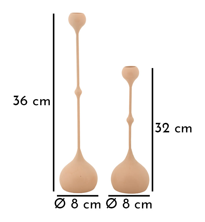 Suport Lumânări Mauro Ferretti Slimmy, Roz/Auriu, Ø8 cm
