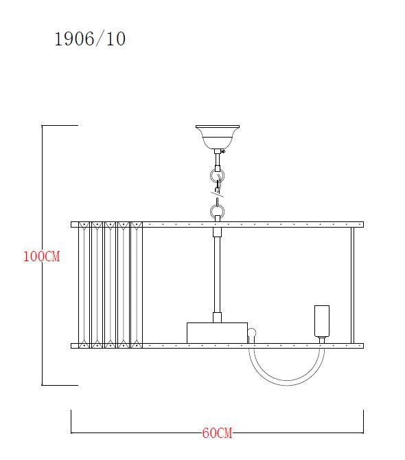 Lustra suspendata Paris 1906/10 10 x E14 MAX 40W Ø60 H50 corp metalic auriu sticla abajur cristal