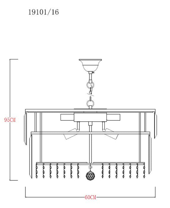 Lampa suspendata Camille 19101/16 16 x E14 MAX 40W Ø60 H37 Corp metalic auriu abajur sticla transparenta si chihlimbar