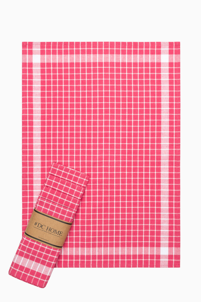 Set prosoape de bucătărie (5 Bucati) Asi Home Kareli - Pink Bumbac 45X65 cm