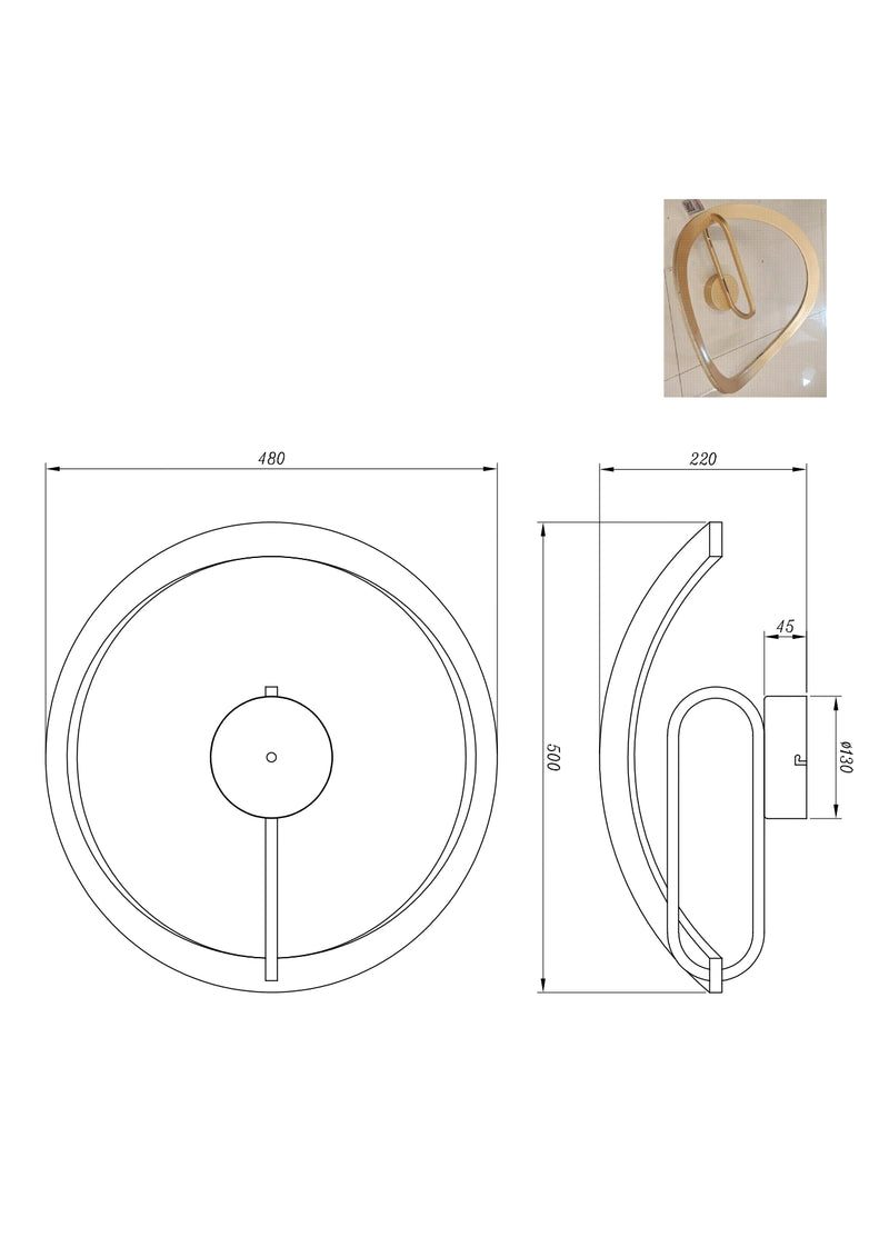 Plafoniera Zuma Line VELENNE LED Auriu