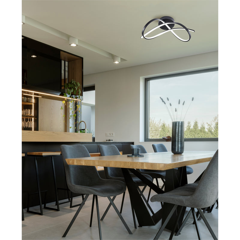 Plafoniera LED Paul 19602C-BK LED MAX 30W, 3000K-4000K-6000K W25,5 L49 H17,5 corp aluminiu negru