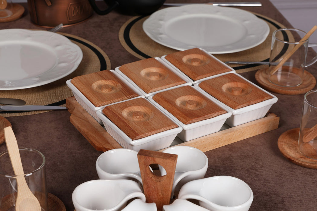 Set Recipiente pentru Mic Dejun (7 Piese) Asi Home PorteWood Portelan 22X32X7 cm