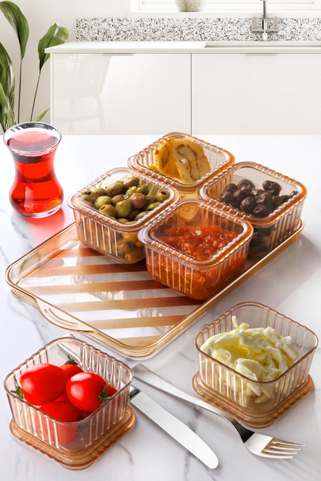 Set Recipiente pentru Mic Dejun (7 Piese) Asi Home Ceno - Honey Acrilic 19X39X1.5 cm