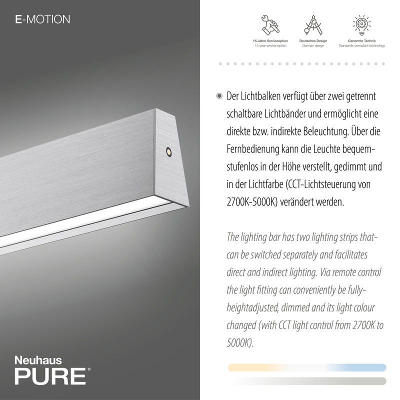 Lustra Paul Neuhaus PURE E-MOTION 2xLED Aluminiu